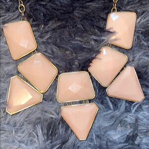 Statement coral gold  tone chunky necklace